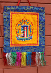 Kalachakra Embroidery Polyester Wall Hanging - nepacrafts