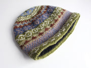 Olive Green Pure Woolen Sherpa Beanie Cap - nepacrafts