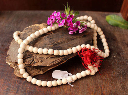 White Bone Beads Prayer Mala