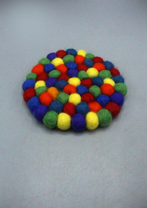 Multi Color Felt Balls Coaster