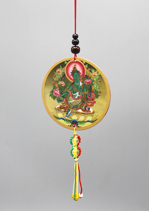 Green Tara Tibetan Car Hanging Amulet