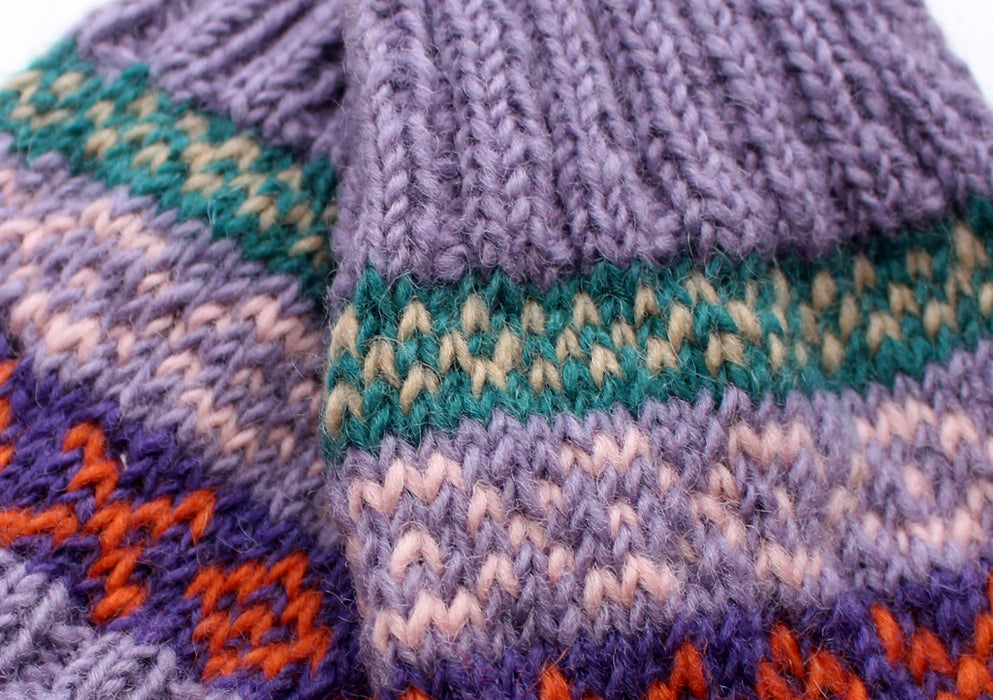 Stylish Light Purple Multicolor Winter Legwarmers - nepacrafts