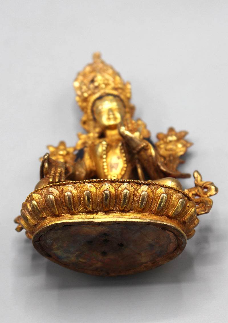 Gold Plated Eternal White Tara Statue 6 Inch