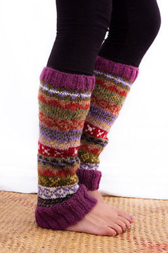 Handknit Purple Woolen Leg warmers