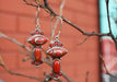 Unique Coral Inlaid Silver Sterling Earrings - nepacrafts