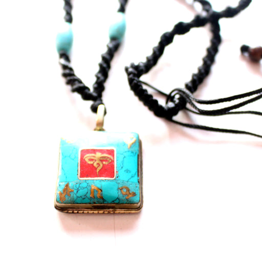 Square Buddha Eye Pendant - nepacrafts