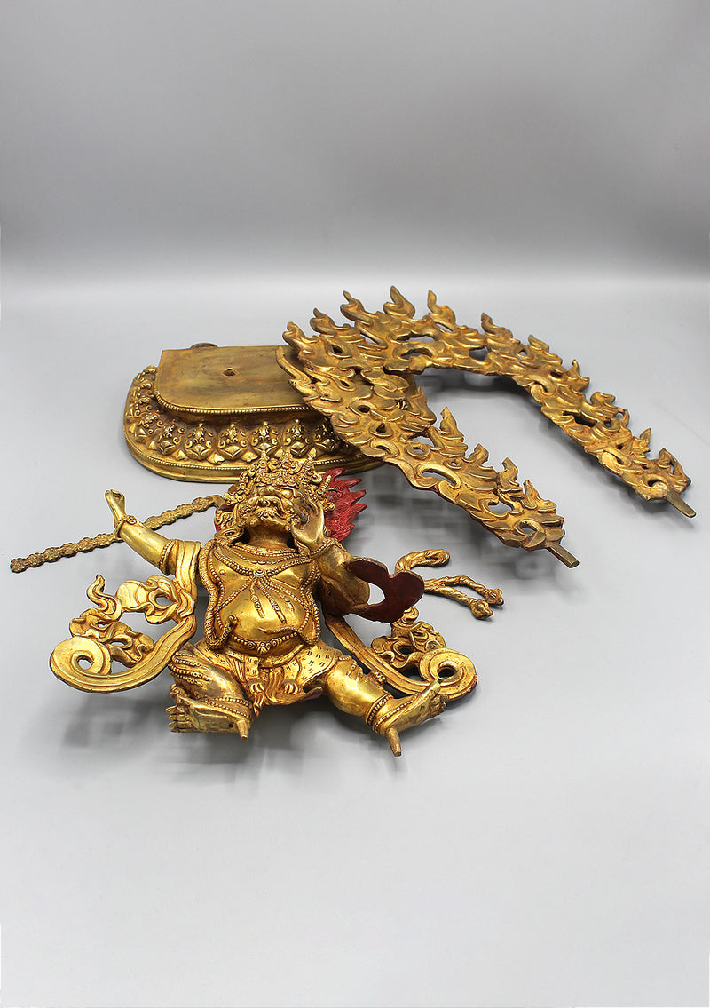 Gold Plated 15" High The Wrathful Deity Vajrapani Statue