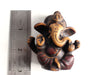 Four Armed Baby Ganesh Resin Statue 2.5" with Red Patina - nepacrafts
