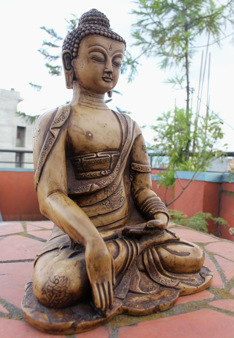 Shakyamuni Buddha Resin Statue 10 Inch High - nepacrafts