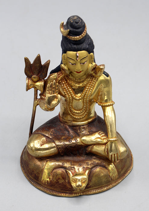 Gold Plated Hindu Lord Shiva Statue