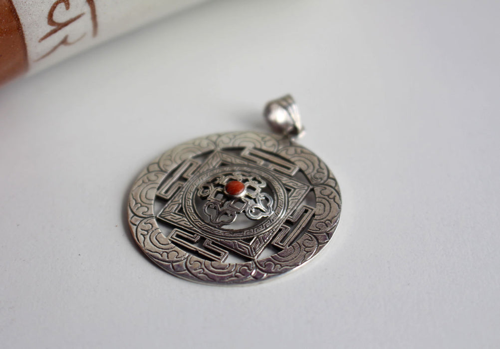 Fine Craft Silver Sterling 925 Mandala Pendant - nepacrafts