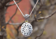 Elegant Rainbow Moonstone Flower Carving Sterling Silver Pendant - nepacrafts