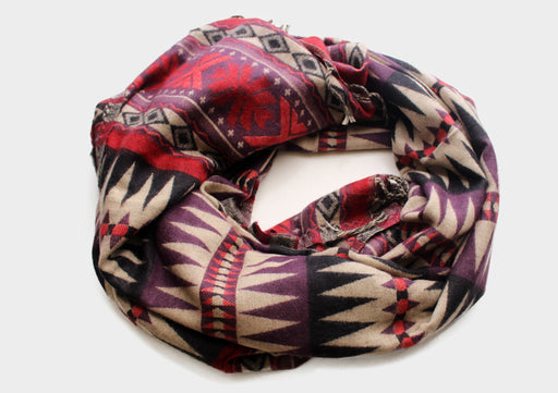 Purple and Black Jacquard Triangle Print Woolen Shawl - nepacrafts