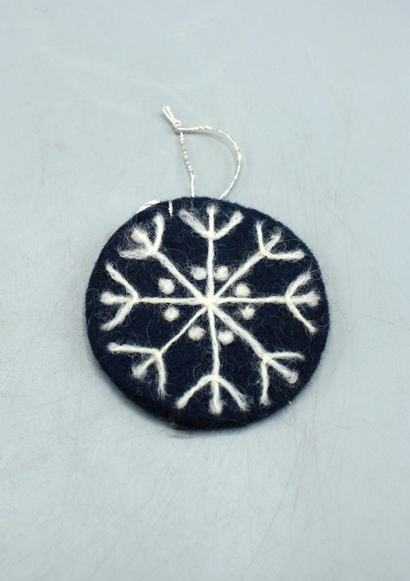 Felt Christmas Snow Flake Hanging Ornament