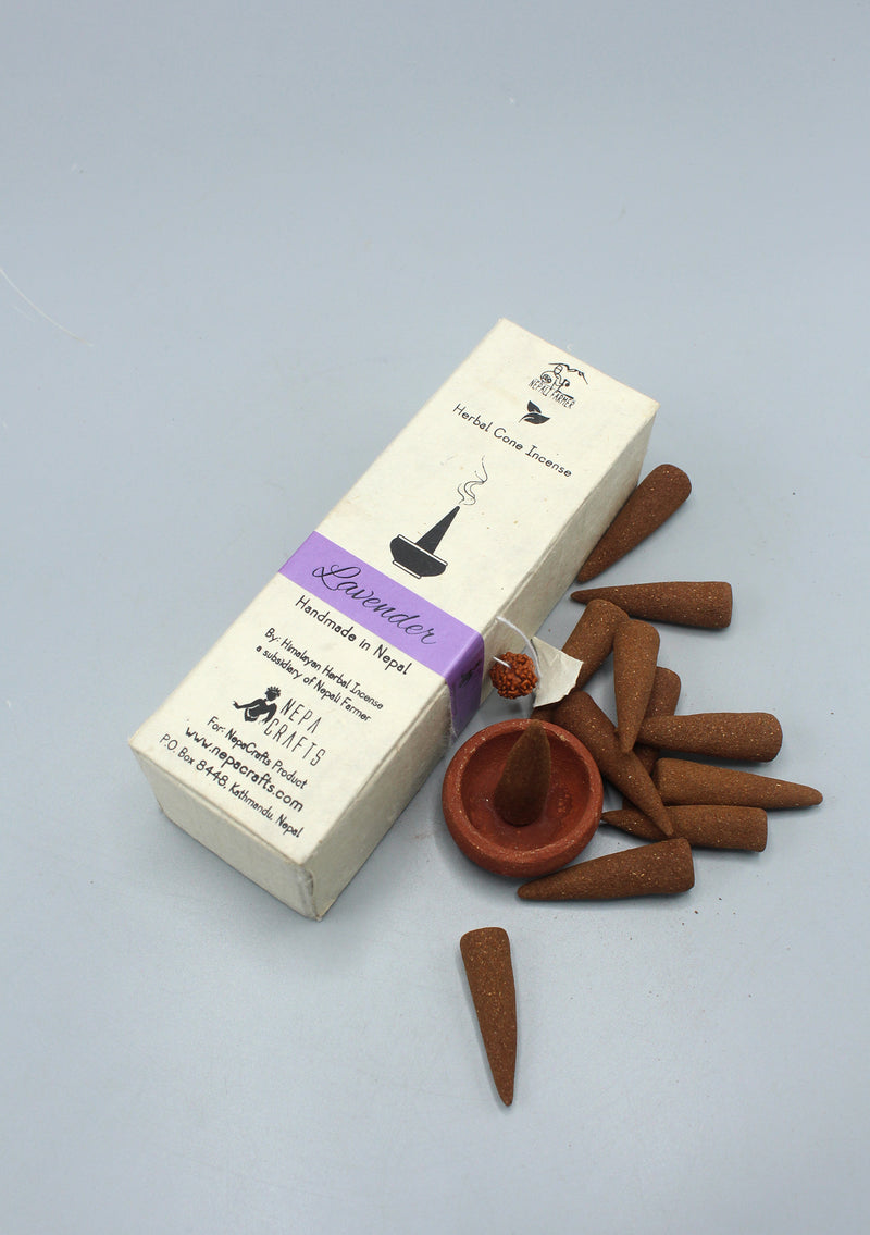 Lavender Herbal Cone Incense by Nepali Farmer