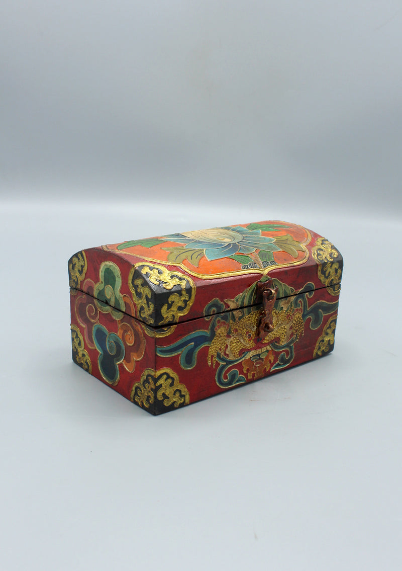 Handcrafted Painted Traditional Tibetan Wooden Gift Box
