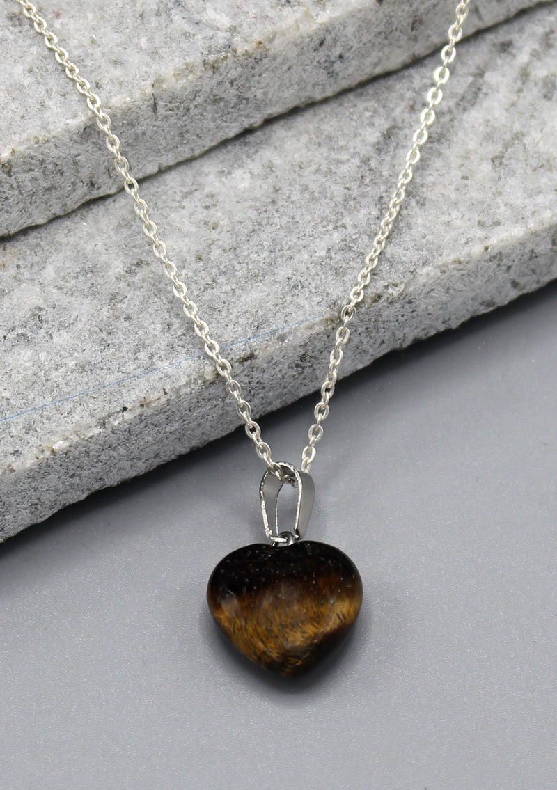 Tiger Eye Heart Shape Pendant - nepacrafts