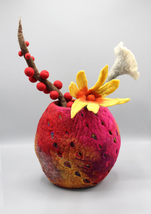 Fascinating MulticolorCut Design Felt Flower Vase