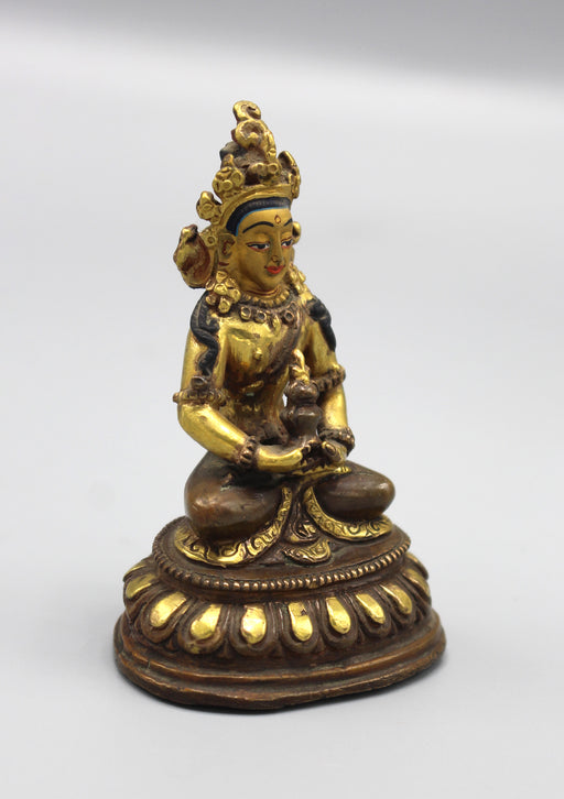 Gold Plated Copper Aparmita Buddha Statue 3" - nepacrafts
