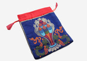 Auspicious Symbol Brocade Drawstring Jewelry Bag - nepacrafts