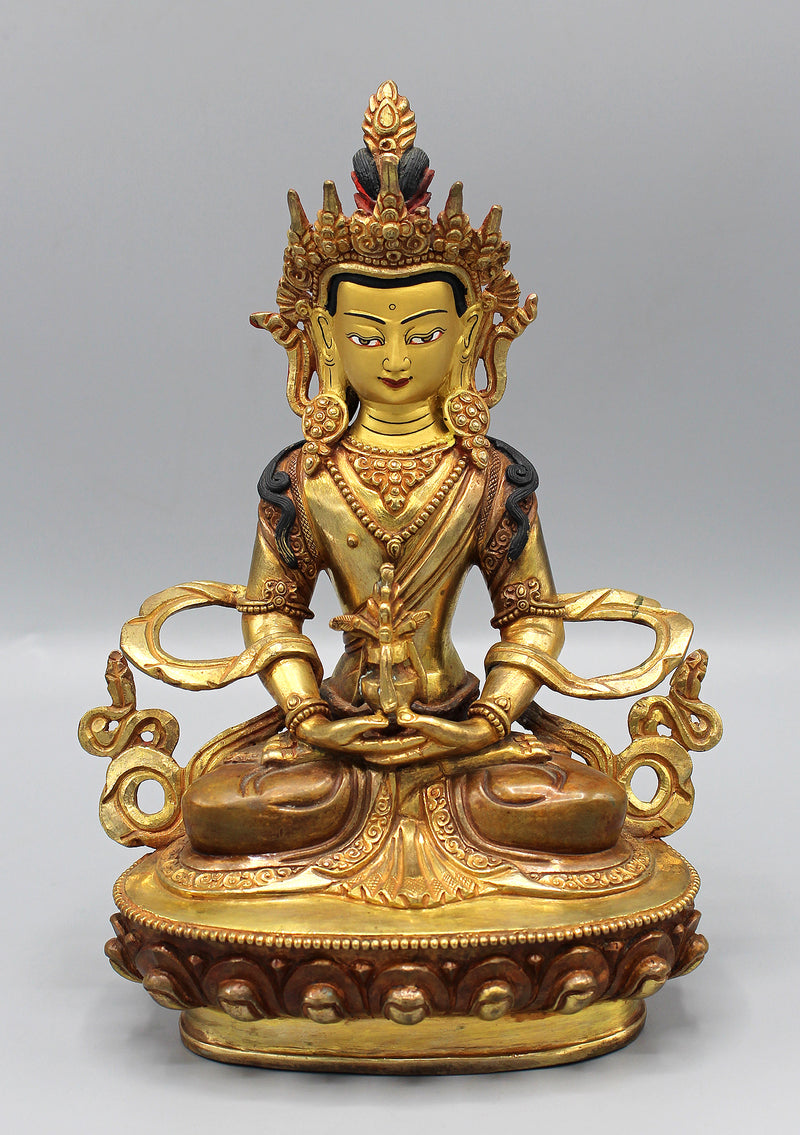 Gold Plated Aparmita Buddha Statue - nepacrafts