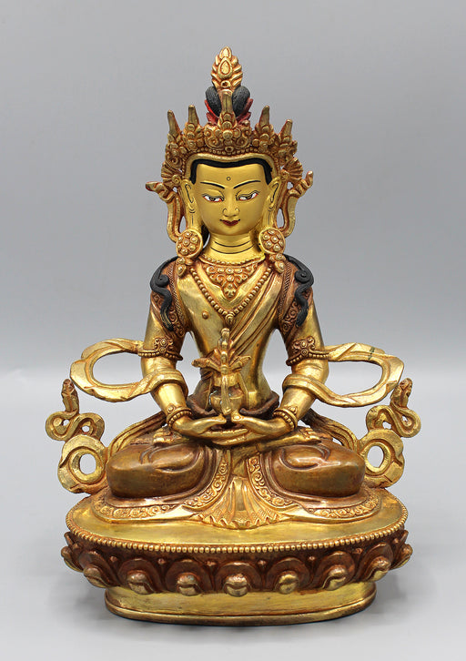 Gold Plated Aparmita Buddha Statue - nepacrafts