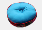 Colorful Handmade Silk Singing Bowl Cushion with Border - nepacrafts