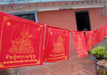 All Red Guru Padhmasambhava Tibetan Prayer Flag - nepacrafts