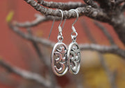 Silver Sterling Hindu Om Drop Earrings - nepacrafts