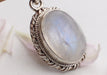 Elegant Blue Moonstone Pendant with Silver Chain 925 Silver Sterling - nepacrafts