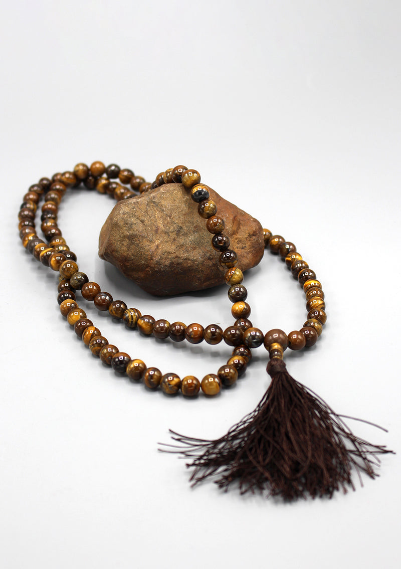 Tigers Eye Prayer Mala 8 mm