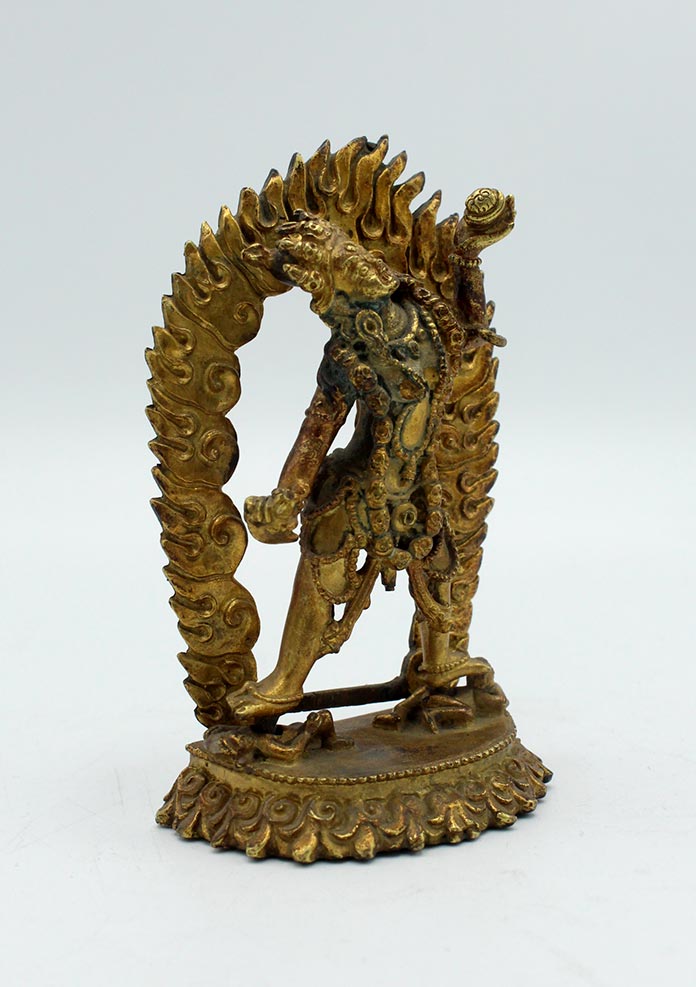 Copper Gold Plated Wrathful Vajrajogini Statue 3.8 Inches