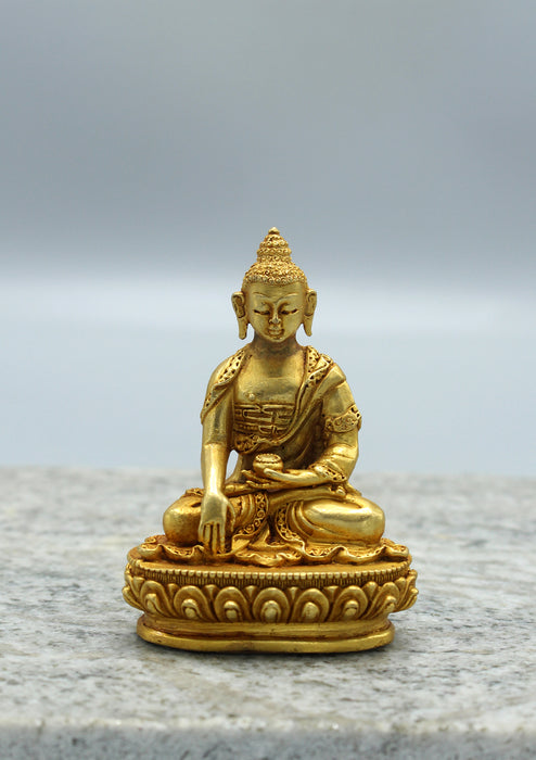 Gold Plated Shakyamuni Statue 3.5"