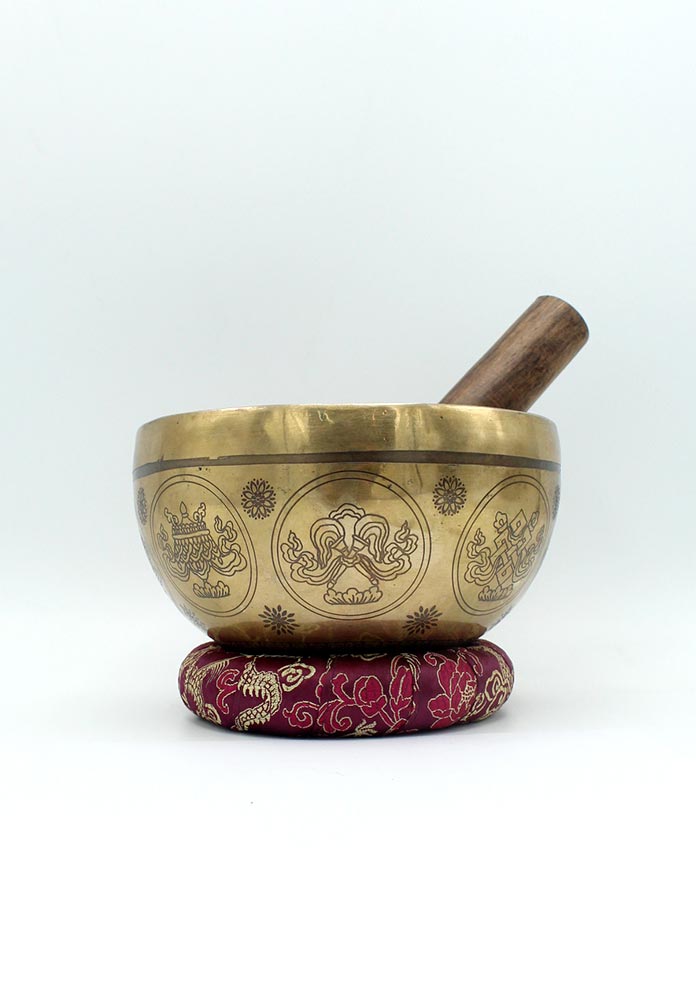 Tree of Life Meditating Buddha Fine Arts - Etched Singing Bowl 6 Inch