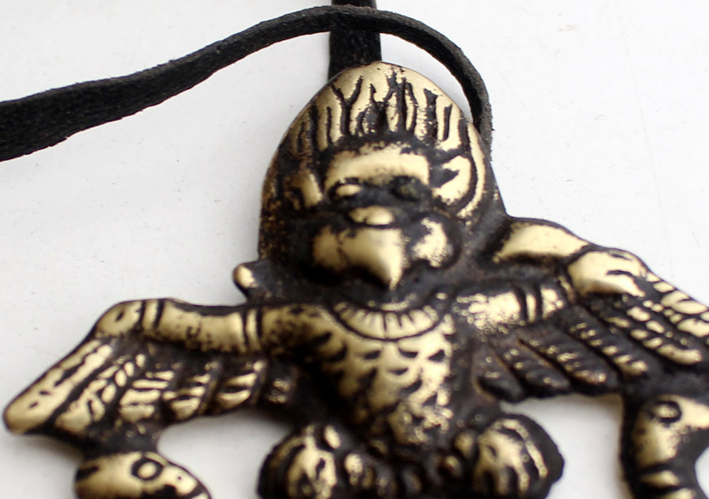Brass Garuda/Chhepu Mini Halloween Pendant - nepacrafts