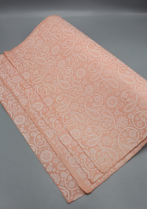 Flower Printed Peach Color Lokta Gift Wrapping Paper