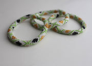 Autumn Gold Green Roll Beads Bracelet - nepacrafts