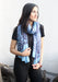 Light Blue Color Flower Print Cotton Scarf/Shawl From Nepal - nepacrafts