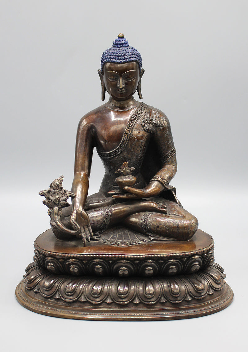 Copper Oxidized Healing Medicine Buddha Statue