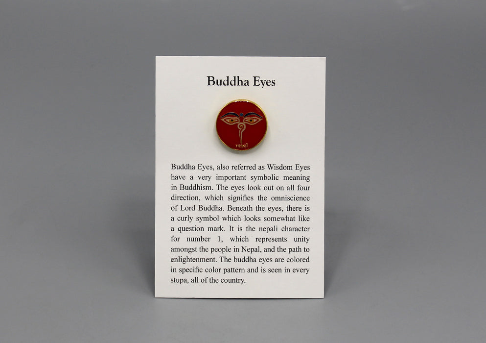 Buddha Wisdom Eyes Round Pin Badge - nepacrafts