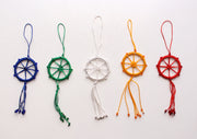 Small Dharmachakra Car Hanging Decorated with Glass Beads - nepacrafts