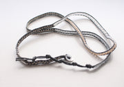 Crystal and Steel Beaded Leather Cord Wrap Bracelet - nepacrafts