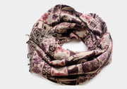 Elephant and Flower Hand Loomed Yak Wool Shawl - nepacrafts
