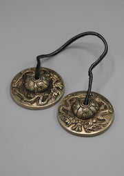High Quality Buddhist Ritual Dragon Carved Tingsha - nepacrafts