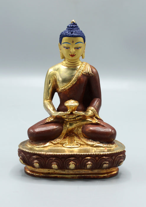 Partly Gold Plated Amitabha Buddha Statue 5.5"H