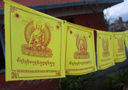 Shakyamuni Buddha Printed All Yellow Tibetan Prayer Flag - nepacrafts