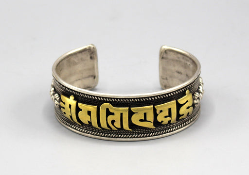 Om Mani Padhme Hum Sterling Silver Bracelet - nepacrafts