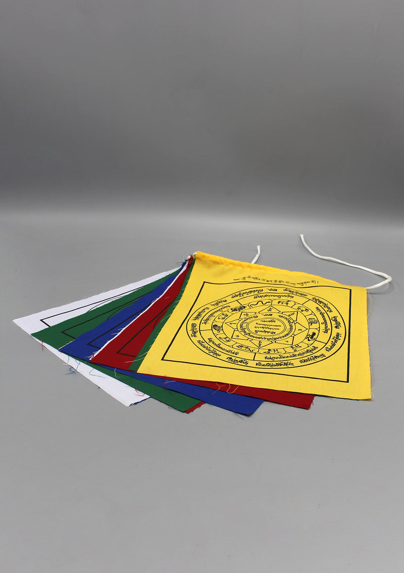 10 Sheets of Tibetan Astrology Chakra Wheel Prayer Flags