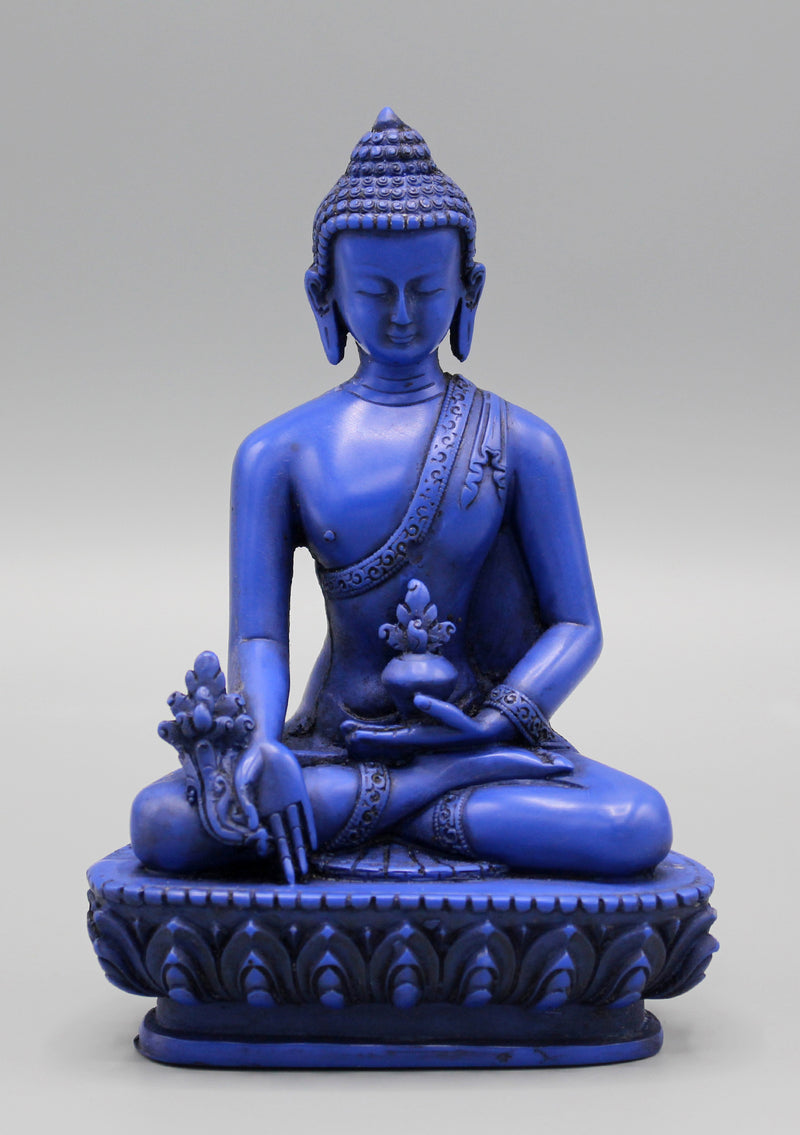 Blue Resin Medicine Buddha Statue - nepacrafts