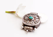 Om Mani Mantra Carved Tibetan Filigree Silver Sterling Ghau Pendant - nepacrafts